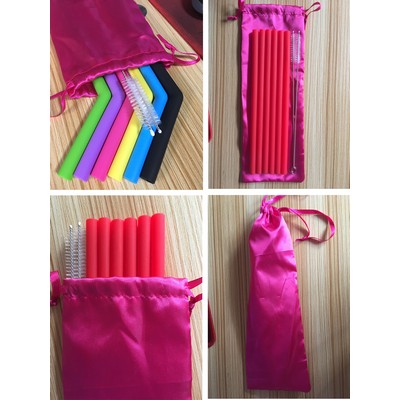 Silicone Straws With Nylon Bag