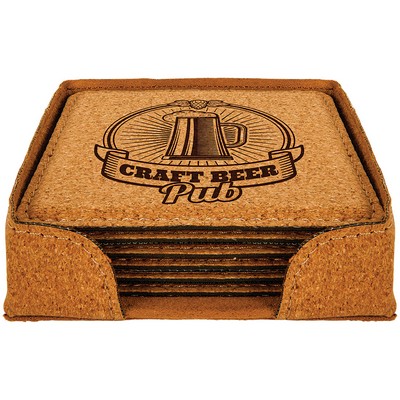 Cork Square 6-Coaster Set