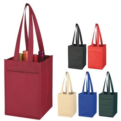 Non-woven Wine Four Bottle Tote Bags