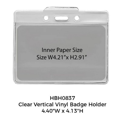 4.40" x 4.13" Clear Horizontal Vinyl Badge Holder