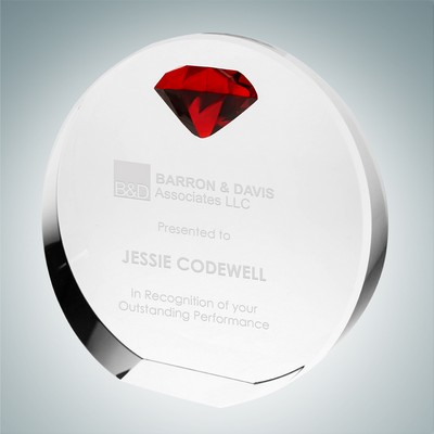 Circle Award w/ Red Diamond Accent (L)