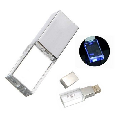 3D Crystal LED Light USB Flash Drive 2GB