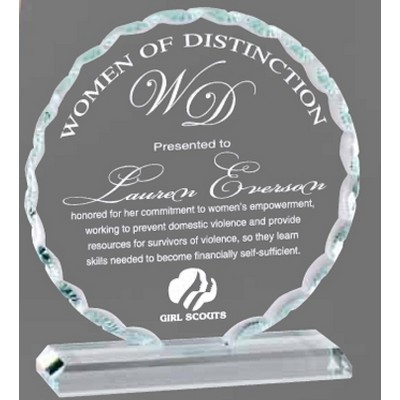 Large Pearl Edged Glass Circle Award