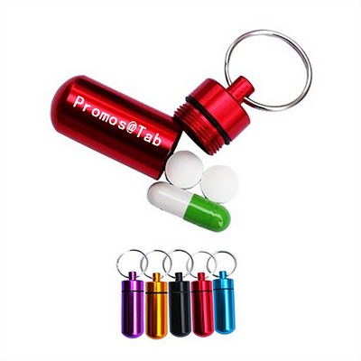 Waterproof Pill Box Container Keyring