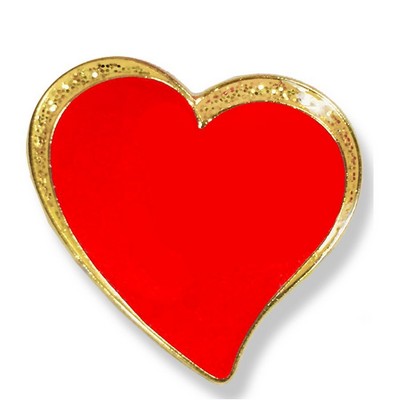 ½" Sparkle Modern Red Heart Lapel Pin