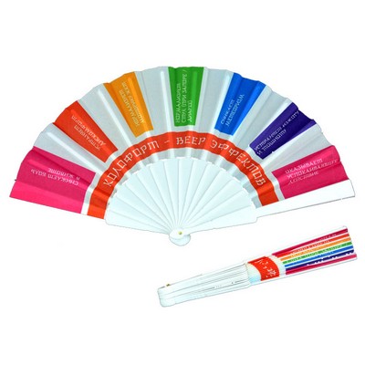 9" Plastic Fabric Folding Fan