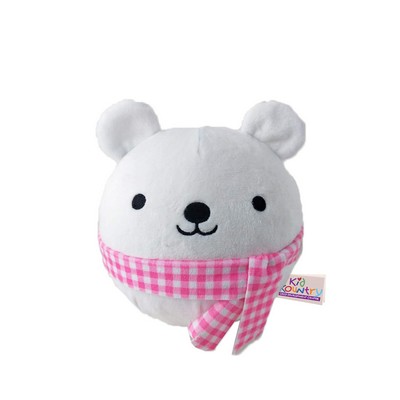 Custom Plush Polar Bear Stress Ball with Scarf