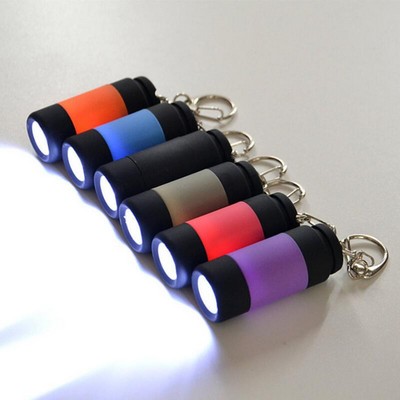 Rubberized Barrel LED Keychain