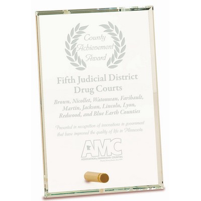 Clear Rectangle CrystalEdge Glass Award (4"x6")