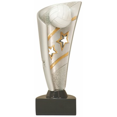 7" Volleyball Banner Resin Trophy