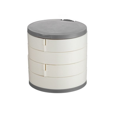 Four-layer 360-degree rotating jewelry box on the desktop