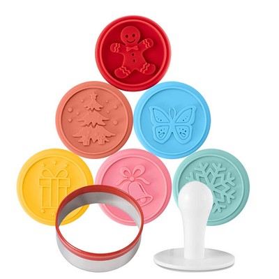 6 Piece Silicone Cookie Stamps Set