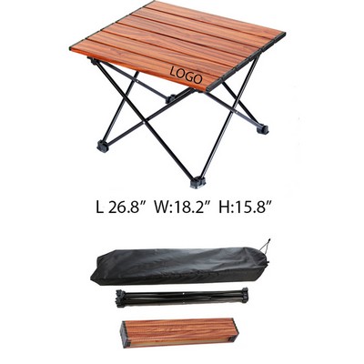 Wood Grain Large Portable Ultralight Aluminum Folding Camping Table