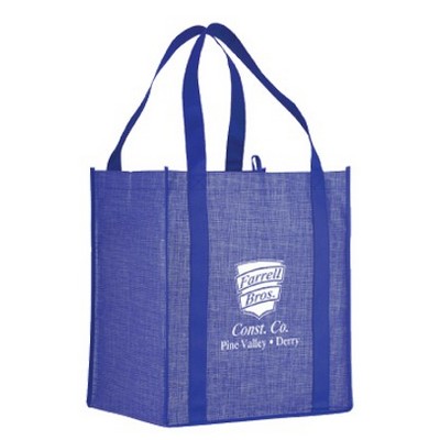 Silver Tone Colossal Grocery Tote - Screen Printed