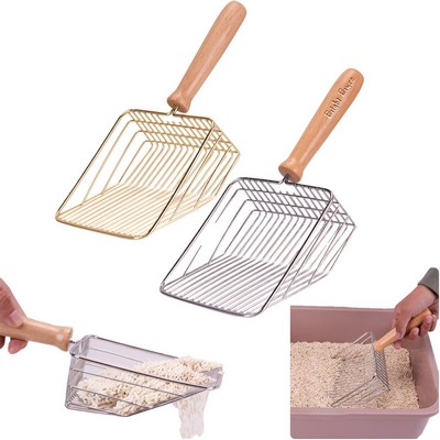 Cat Litter Scoop w/ Deep Shovel - Wooden Handle