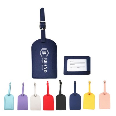 PU Leather Luggage Tag with Privacy Protection