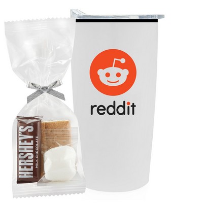 Promo Revolution - 20 Oz. Straight Tumbler w/Plastic Liner Gift Set w/S'mores Kit Mug Stuffer