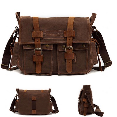 Crazy Horse Leather Canvas Bag