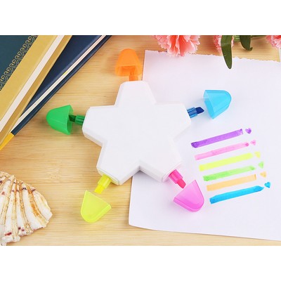 5 color star shape Highlighters,nite writer pen