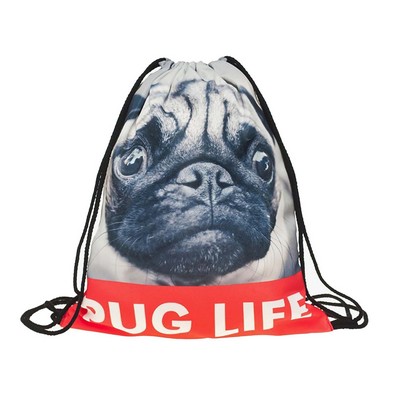 3D Digital Printing Dog Drawstring Backpack