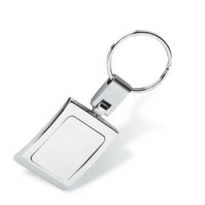 Rectangular Curved Shaped Metal Keyring