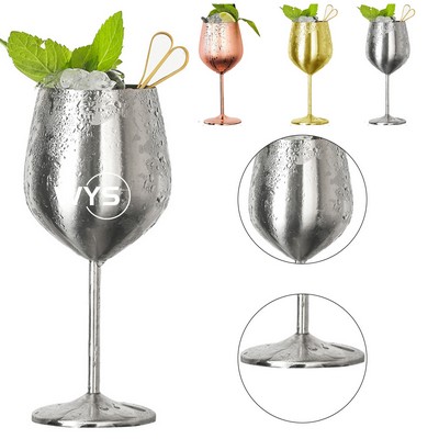 18 oz Stainless Steel Stem Wine Glass