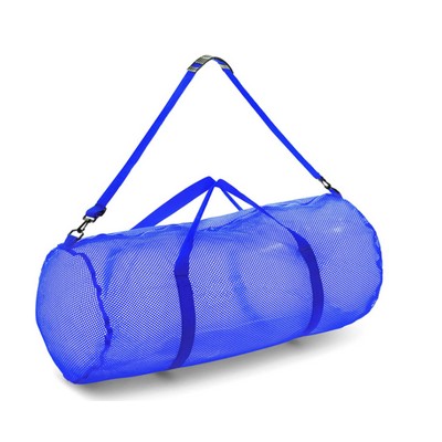 Mesh Duffle Bag with Zipper and Adjustable Shoulder Strap