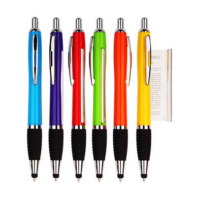 Custom Printed Banner Ballpoint Pen With Stylus