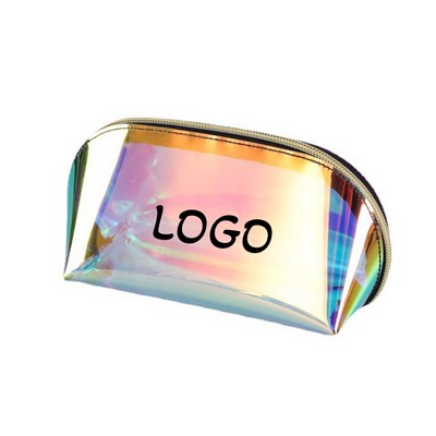 Clear Iridescent Cosmetic Pouch