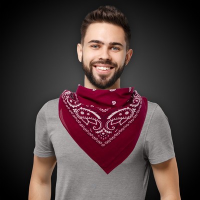 Burgundy Cotton Paisley Bandanas