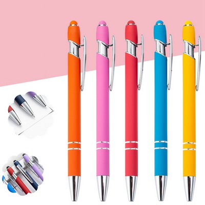 2 in 1 Metal Ballpoint Pen With Colorful Stylus