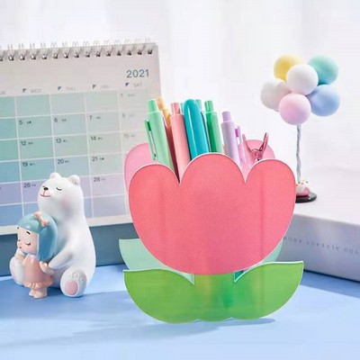 Pen Acrylic Container Shape Flowers