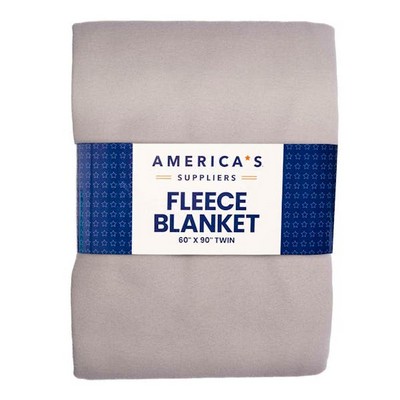 Twin Fleece Blankets - 60x90, Gray (Case of 12)