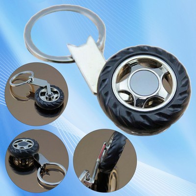 Circular Metal Key Chain in Wheel Design