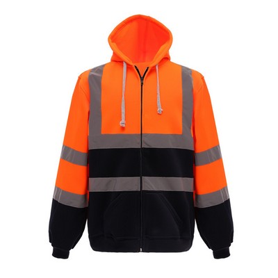 Hi Vis Class 3 Polar Fleece Hooded Sweats