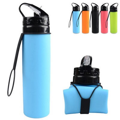 20Oz Silicone Foldable Sports Bottle - Portable Hydration