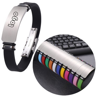 Metal-Embellished Silicone Wristband