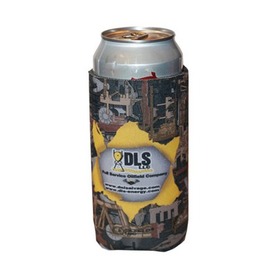 Premium Oilfield Camo Full Color Dye Sublimation Collapsible Foam 16 Oz. Tall Boy Insulator