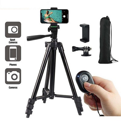 40" Aluminum Lightweight Portable Camera Tripod For Smartphone/Action Camera w/Phone Holder