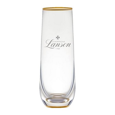 9oz. Gold Rimmed Stemless Champagne Flute