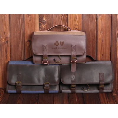 Almeria Canvas Leather Toiletry Bag