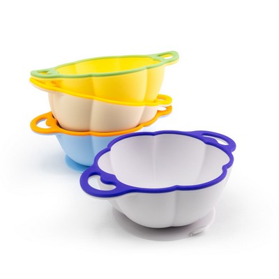 Soft Two Colours Baby Silicone Complementary Bowl