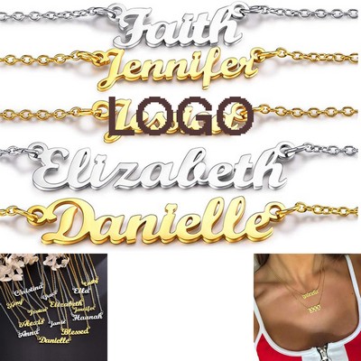 Customized 18K Gold Plated Nameplate Necklace