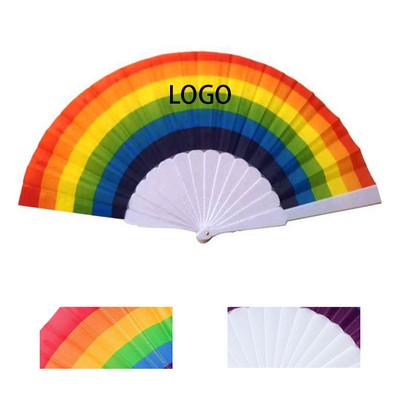 Rainbow Folding Hand Fan