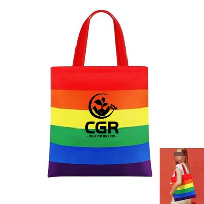 Rainbow Flag Canvas Tote Bag