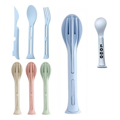 Wheat Straw 3-in-1 Removable Knife Fork and Spoon Cutlery