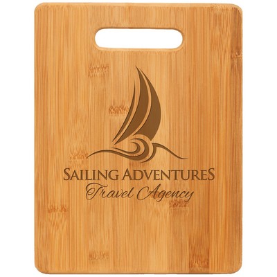 Laser Engraved Bamboo Wood Cutting Board, 11.5" x 8.75" x .5"