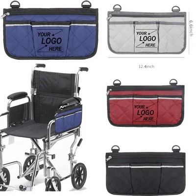 Reflective Wheelchair Side Pouch Organizer