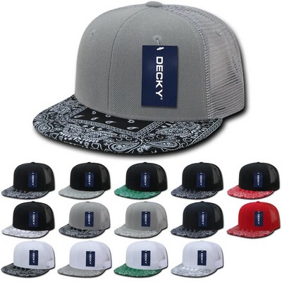 Decky Six Panel Paisley Trucker Cap w/Bandanna Bill (Lot of 12)