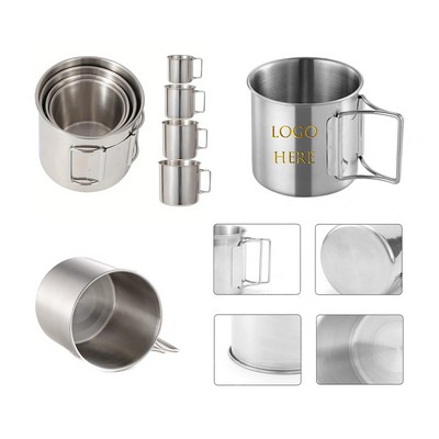 4Pcs Stackable Stainless Steel Camping Cups